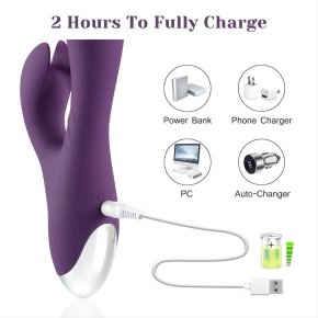 Вибромассажер для клитора и G-точки Jade Rabbit Vibrator, фиолетовый