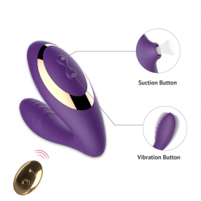 Вакуумный стимулятор с дистанционным управлением Clitoral Sucking Vibrator OG Pro 2, фиолетовый