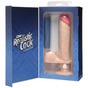 Realistic Cock Vibrating 8", телесный — реалистичный вибратор на присоске, 23.6×4.5 см