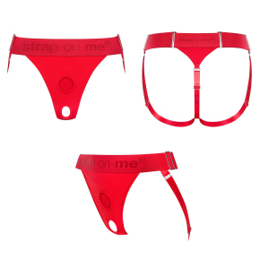 Трусики для фиксации насадок Strap-on-me Unique Lingerie Harness, красные